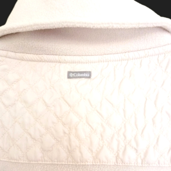 Columbia Jacket 1/4 Zip Pullover Ivory Small Excellent Condition Classic Comfort - Picture 8 of 9